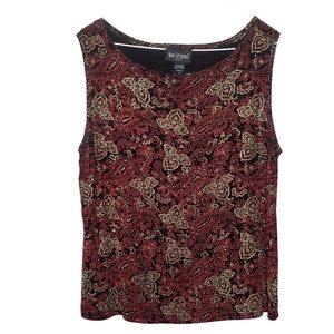 Sleevless tank top glitter layering red gold M